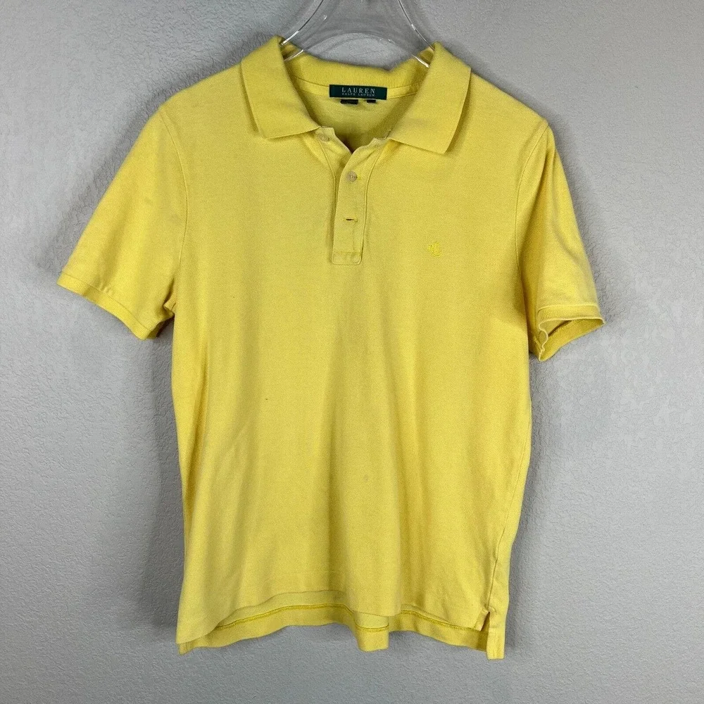 Ralph Lauren Men's Golf Polo Shirt Short Sleeve Collared Button Yellow Size‎ M